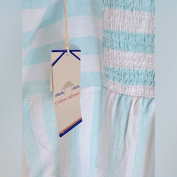 Casa Cabana Seaspray blue & white stripped dress size XL - Picture 4 of 5